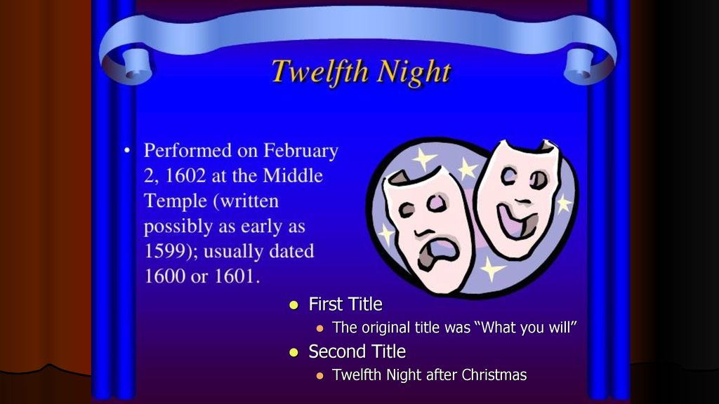 Twelfth Night or What you will