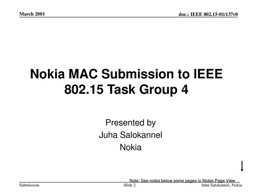 Nokia MAC Submission to IEEE Task Group 4