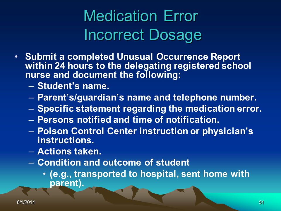 Medication Error Incorrect Dosage