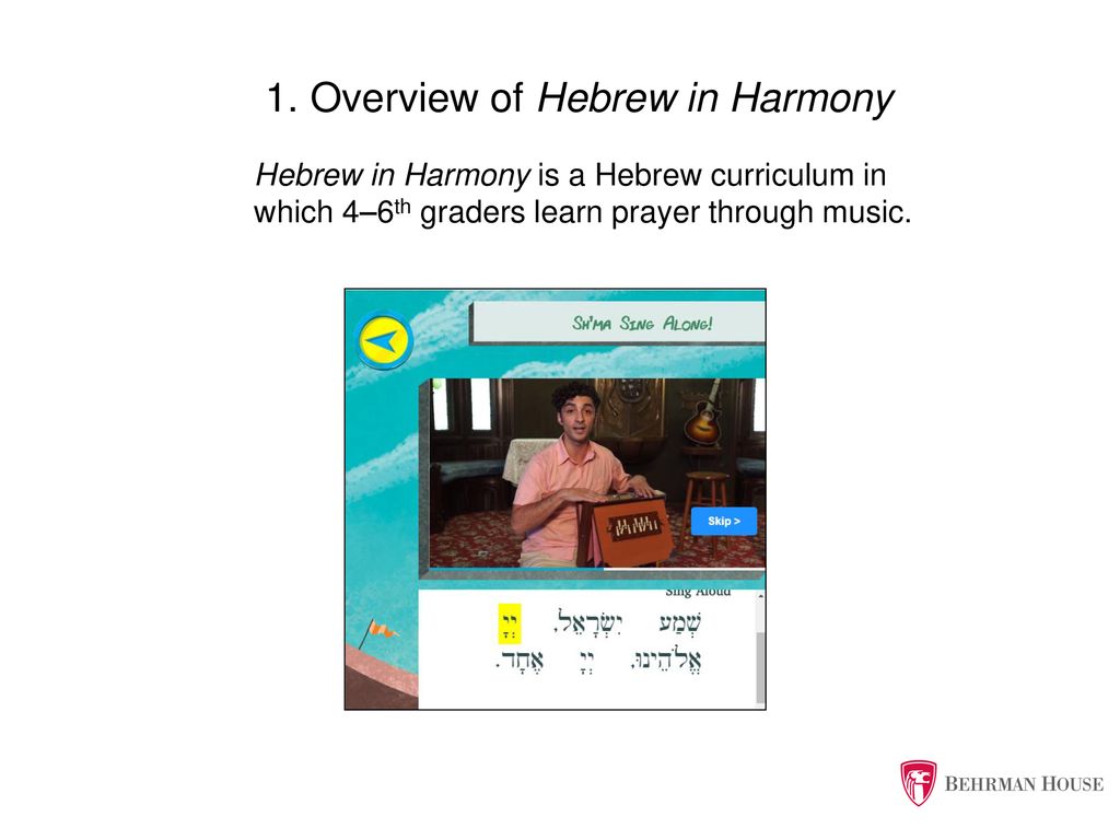 Hebrew in Harmony: Shalom Aleichem