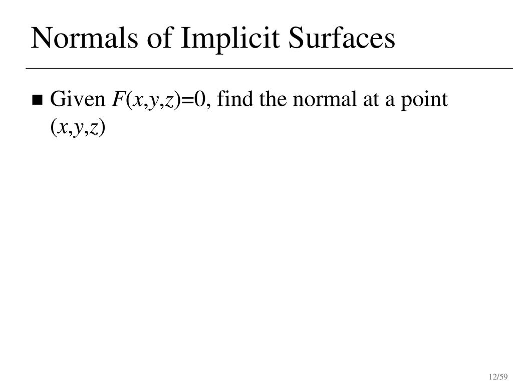 Normals of Implicit Surfaces