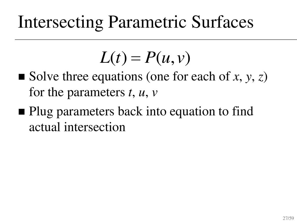 Intersecting Parametric Surfaces