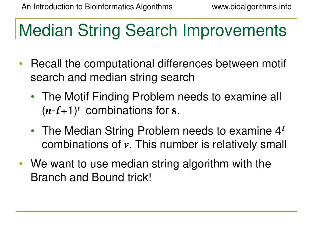 Median String Search Improvements