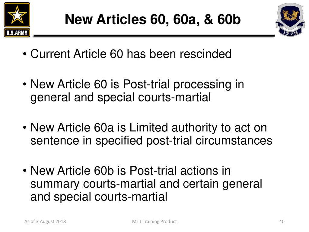 MILITARY JUSTICE ACT OF 2016 Forums Findings and Sentencing ppt