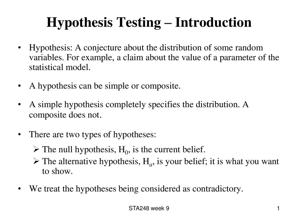 Hypothesis Testing – Introduction - ppt download