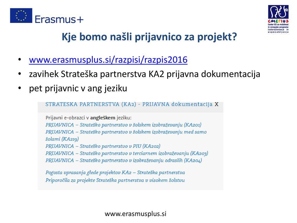 ERASMUS+ Strateška partnerstva KA 2 - ppt download