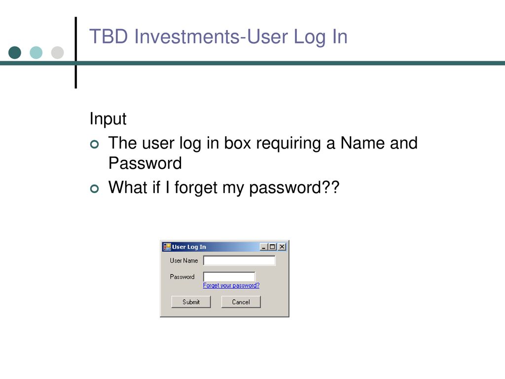 TBD Investments-User Log In