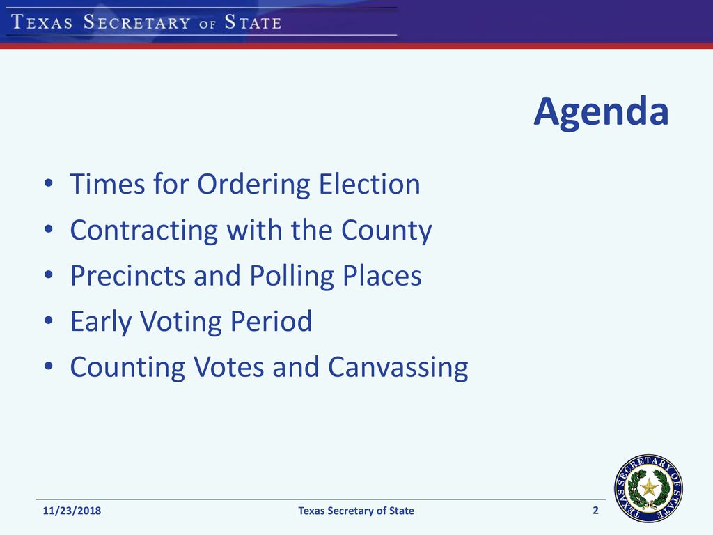 Texas Secretary of State Elections Division ppt download
