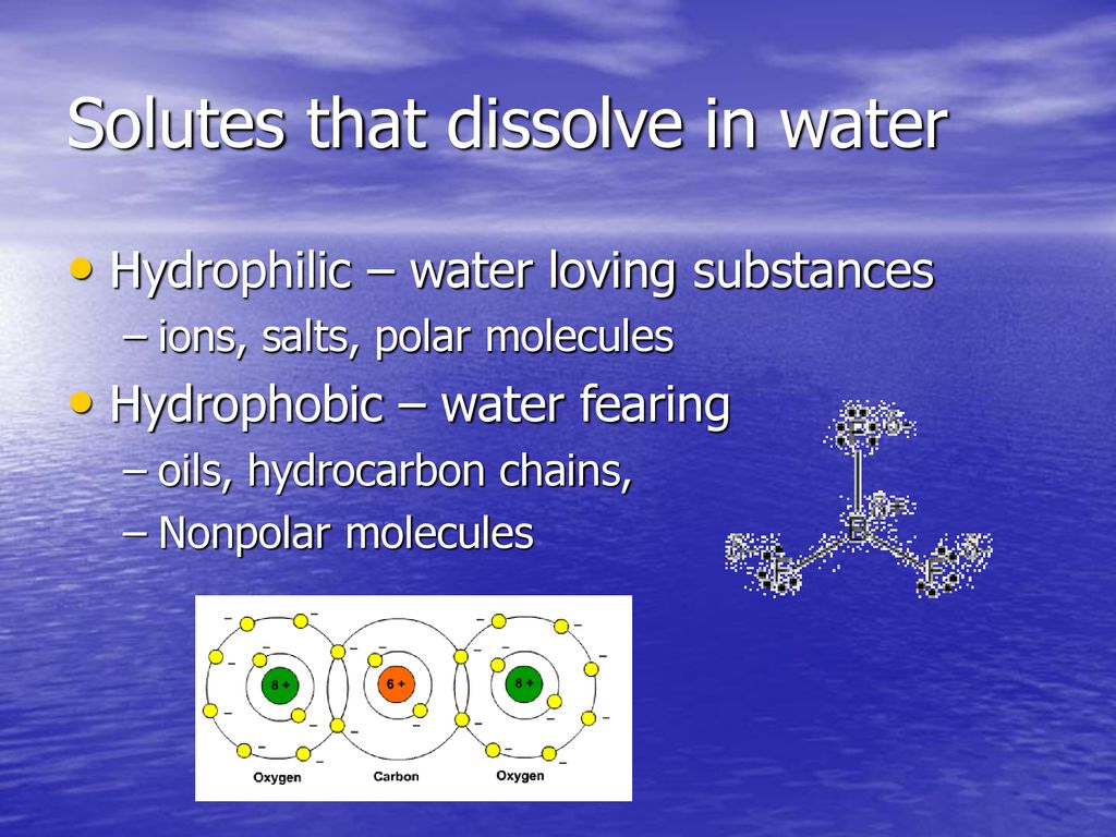 Solutes that dissolve in water