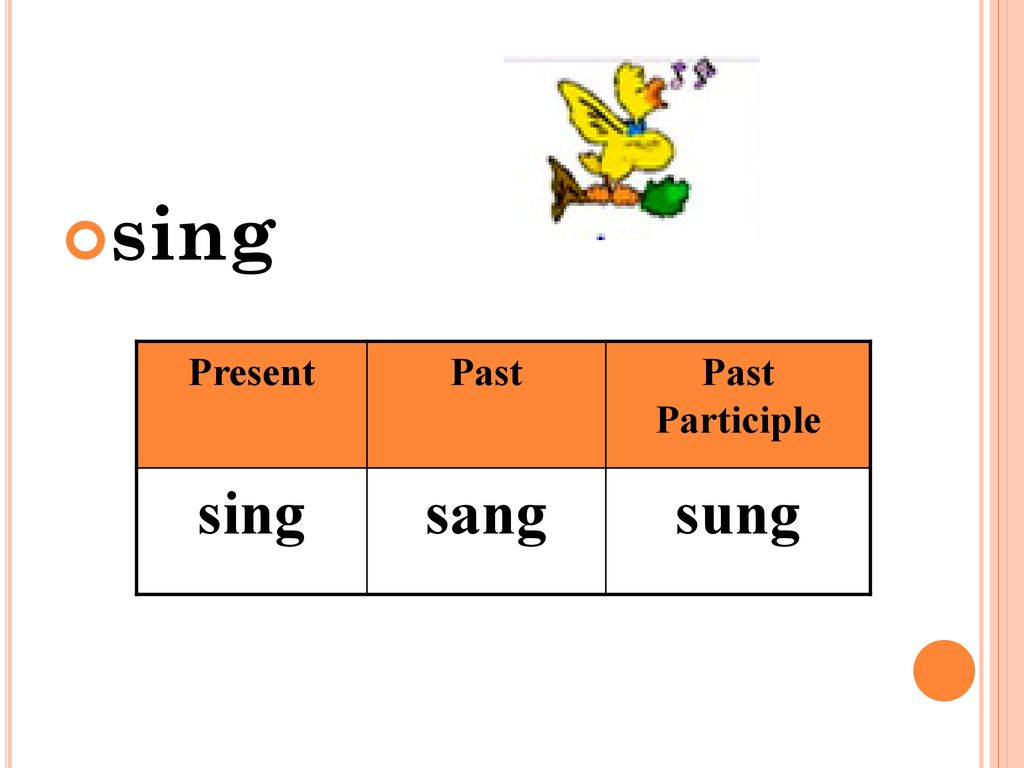 Sing правильный глагол