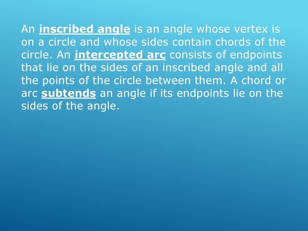 12 4 inscribed angles ppt download