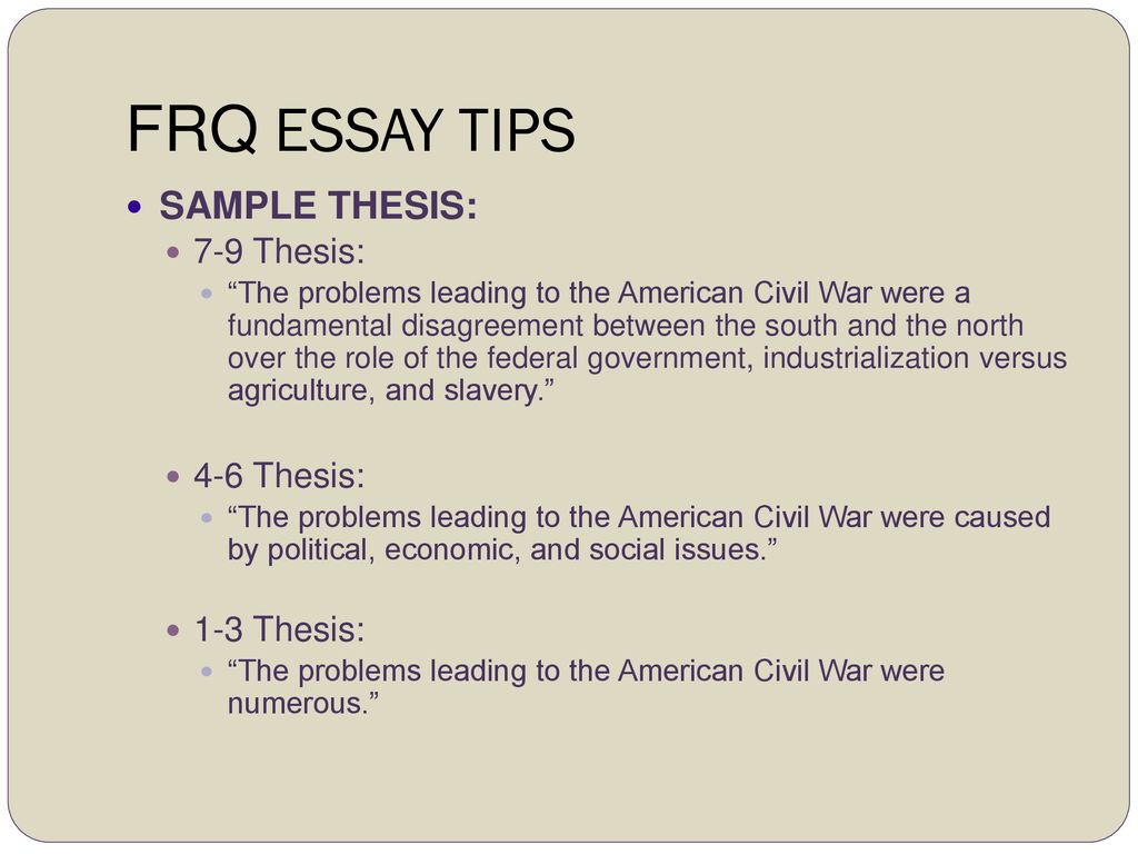 WRITING THE AP US HISTORY FREE RESPONSE QUESTION (FRQ) ppt download