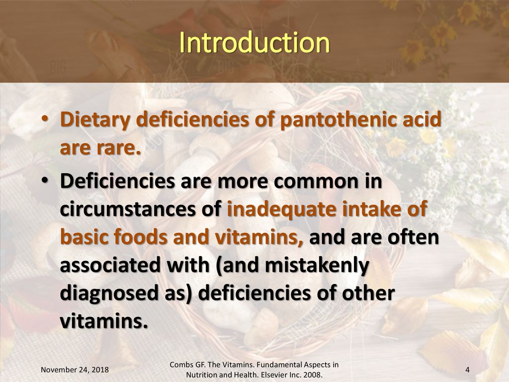 Pantothenic acid deficiency and toxicity ppt download