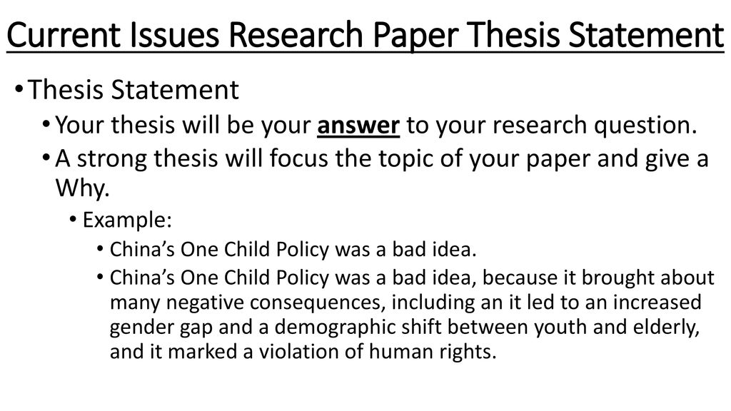 current issues for research papers
