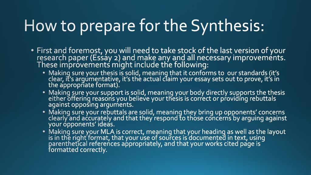 synthesis of a research paper