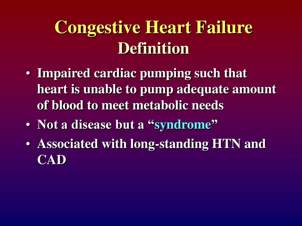 congestive heart failure - ppt download