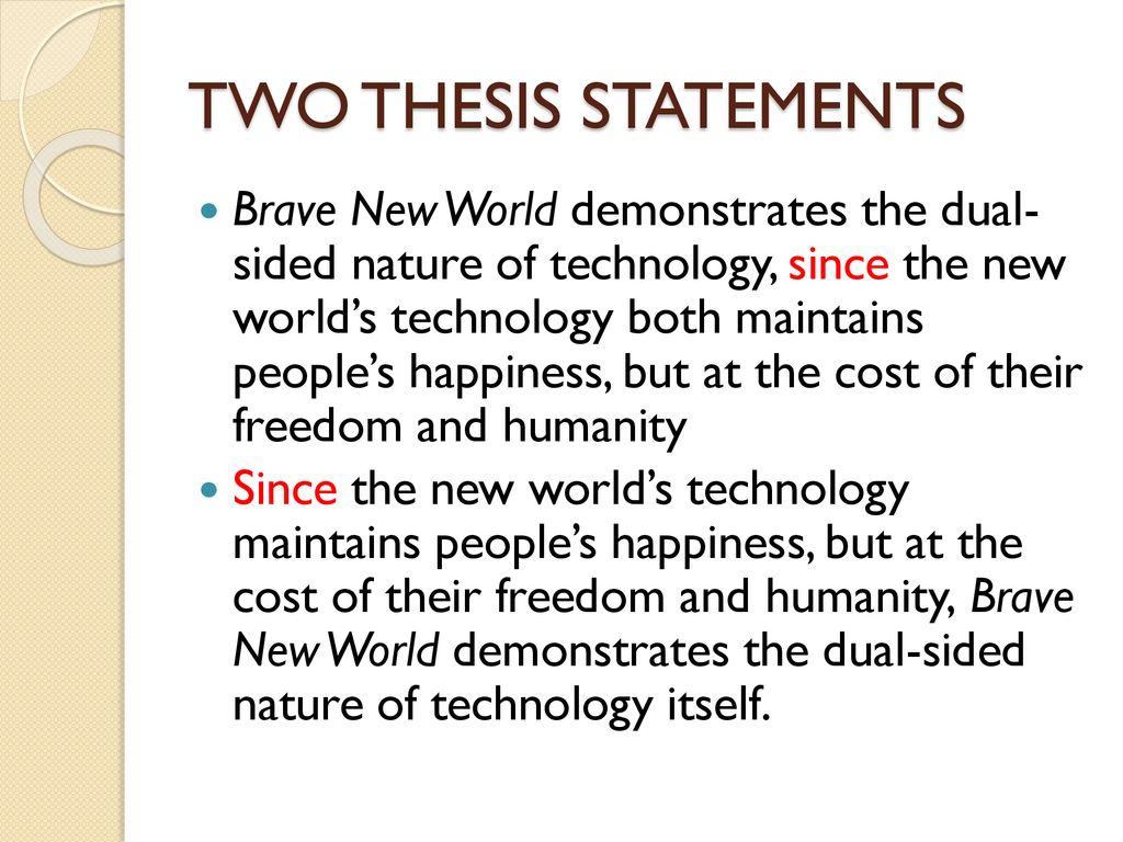 brave new world thesis