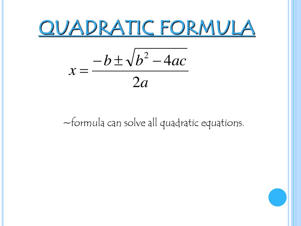 i-can-solve-equations-using-the-quadratic-formula-lesson-9-4a-ppt