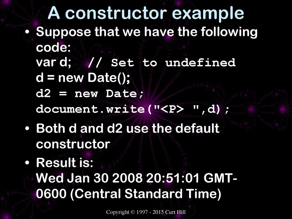 Objects as Variables Featuring the Date Object - ppt download
