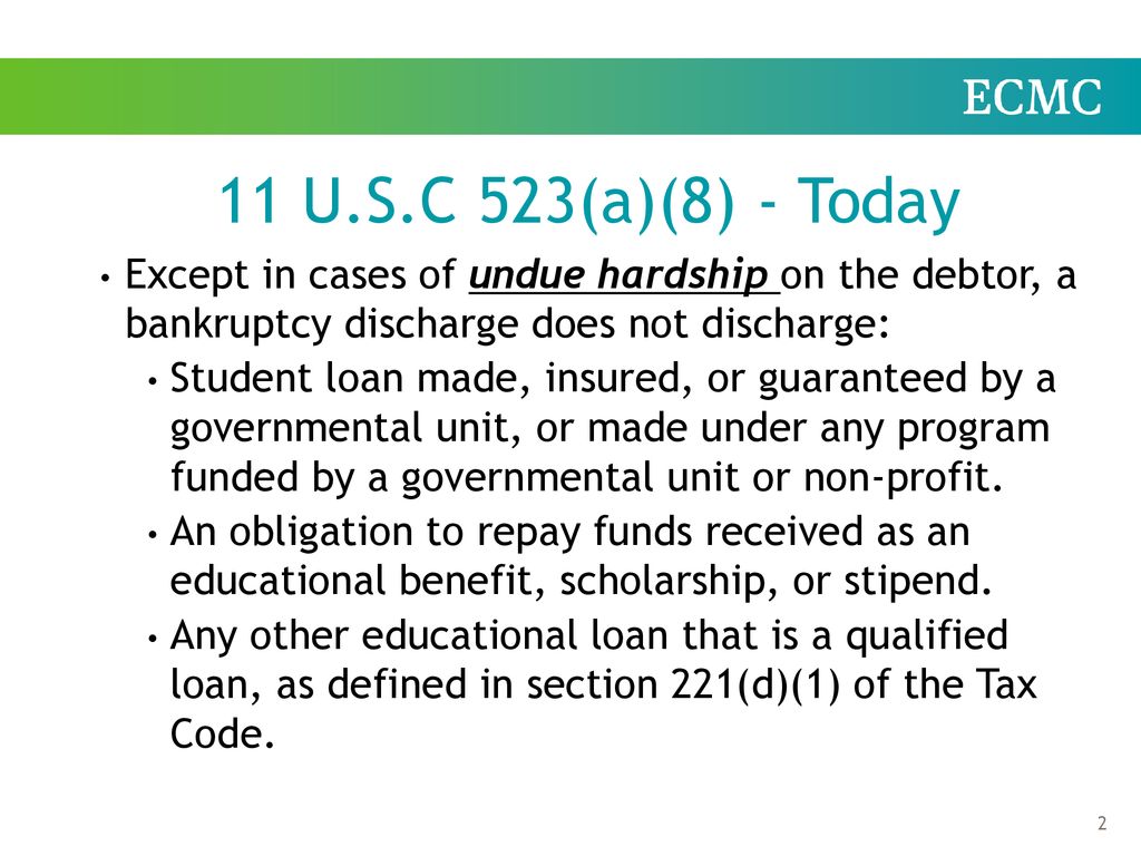 A Bit Of History on Student Loan Dischargeability ppt download