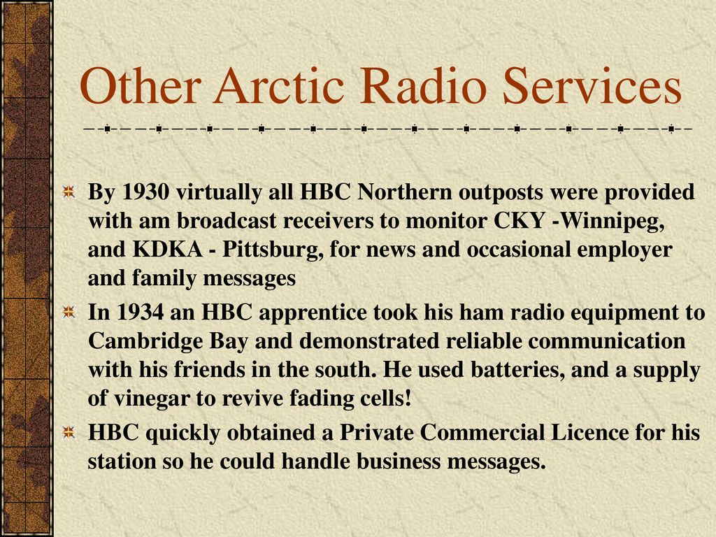 Other Arctic Radio Services