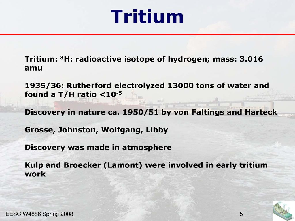 Isotope Hydrology: Tritium - ppt download