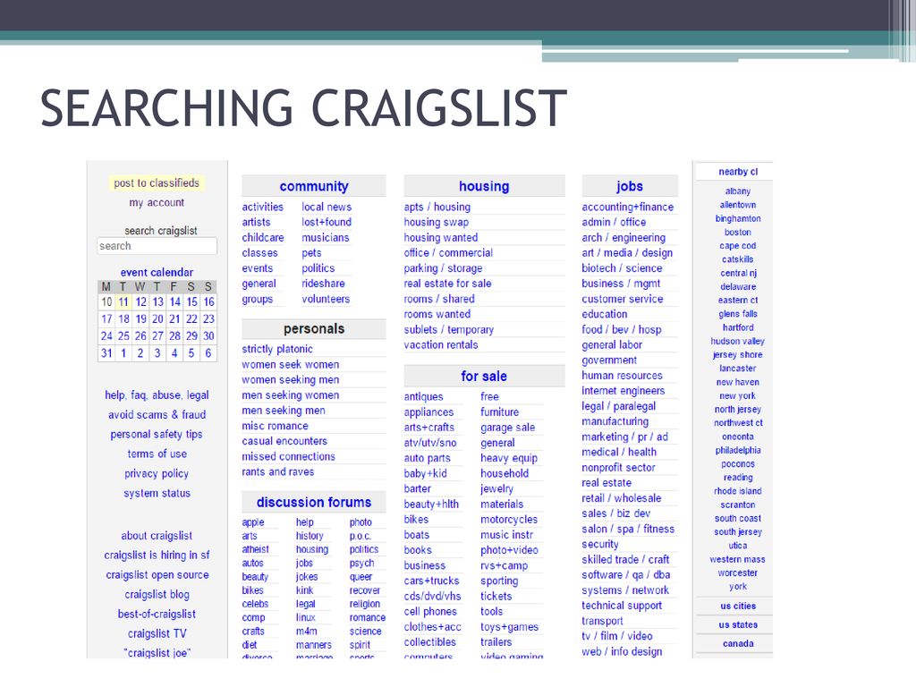 SEARCHING CRAIGSLIST.