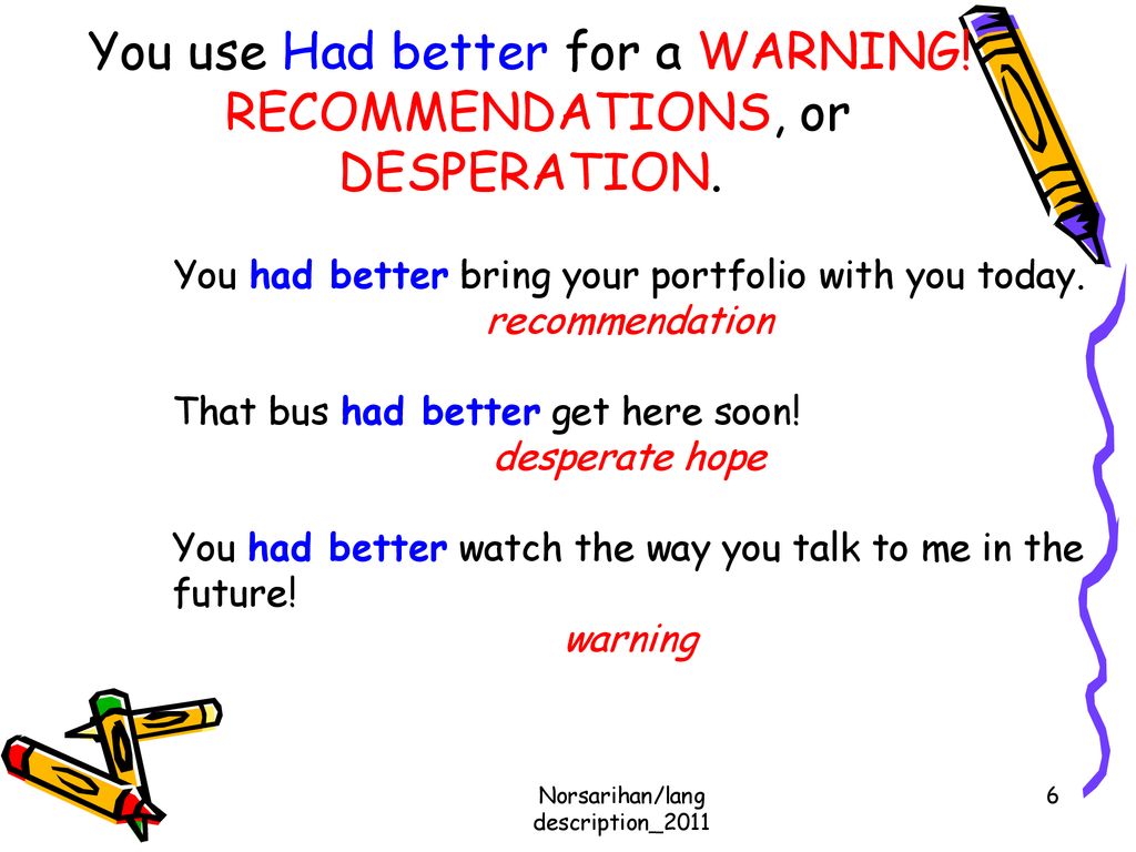 Had Better. - ppt download
