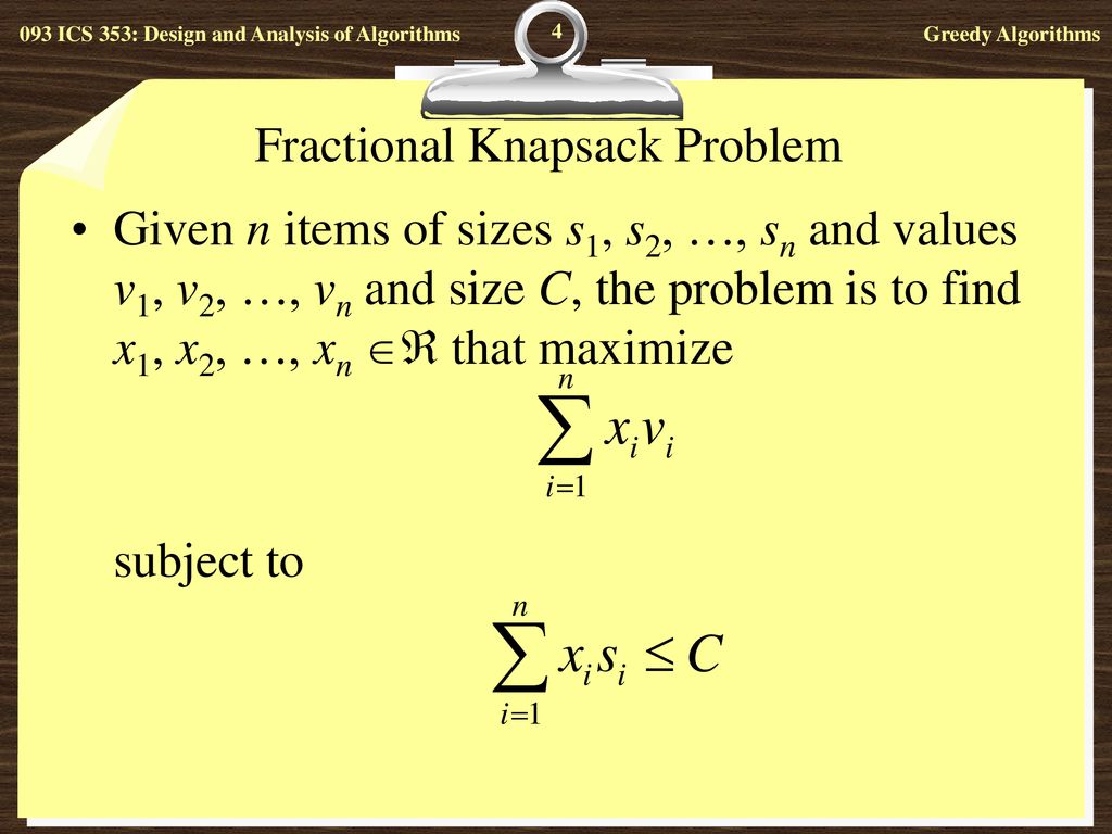 ICS 353: Design and Analysis of Algorithms - ppt download