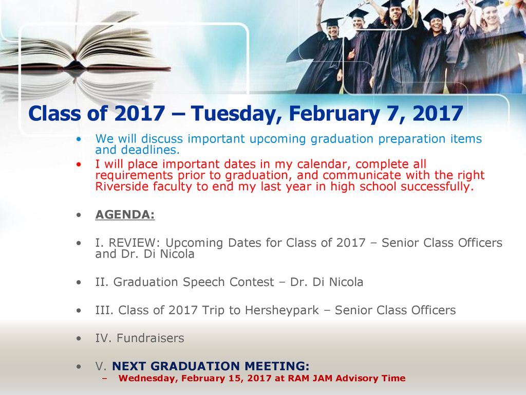 Class of 2017 – Tuesday, February 7, 2017