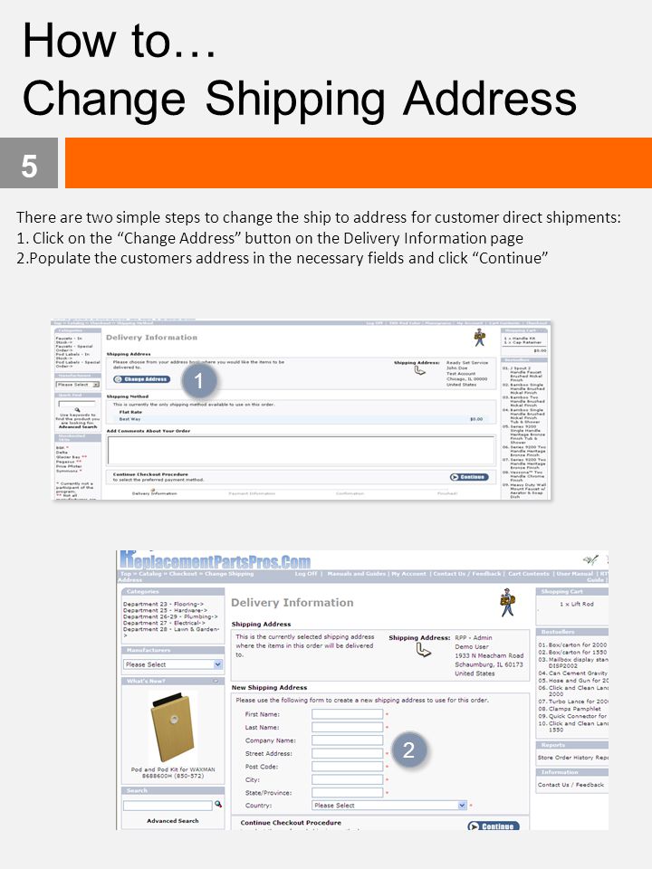 Change Shipping Address