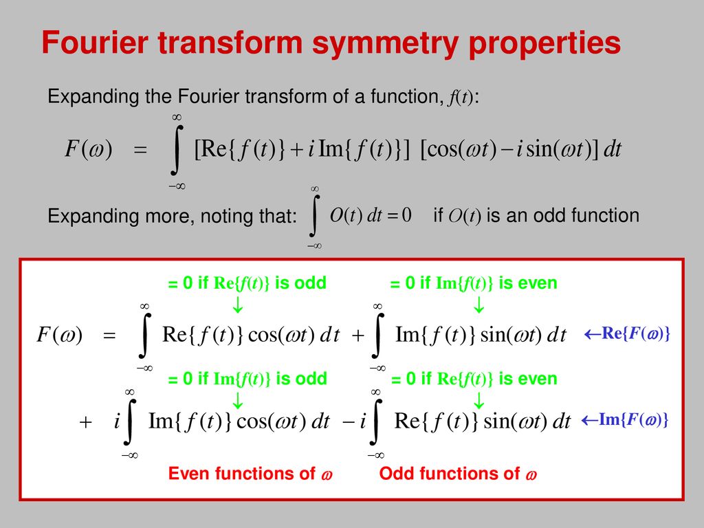 Fourier transform symmetry properties