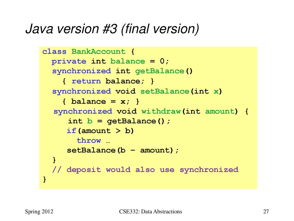 Java version #3 (final version)