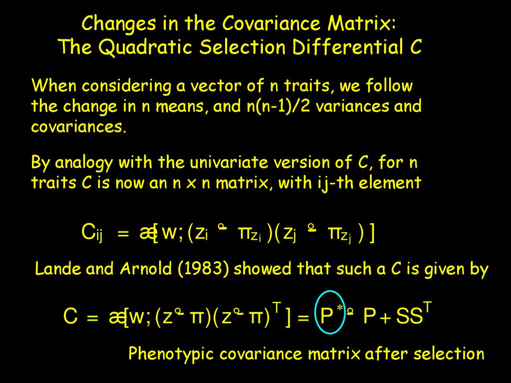 Measuring Multivariate Selection Ppt Download