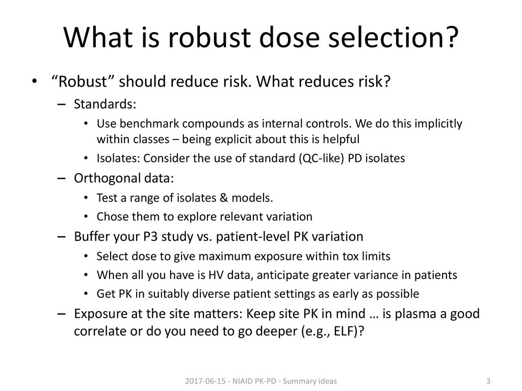 What is robust dose selection