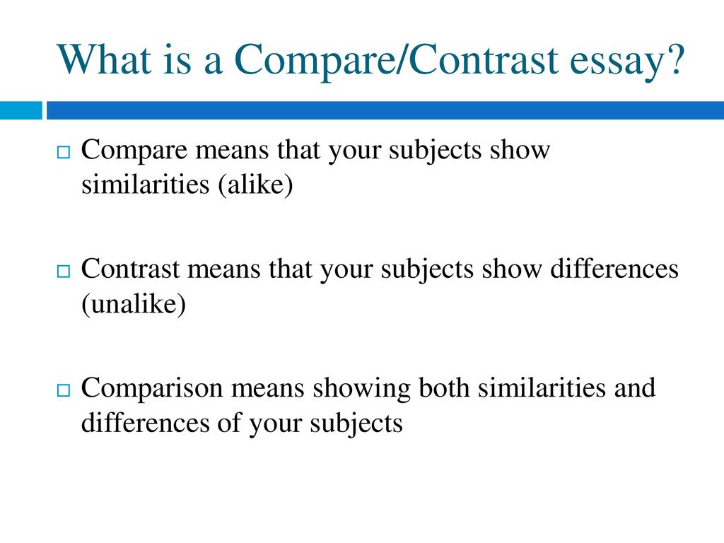 compare contrast essay ne demek