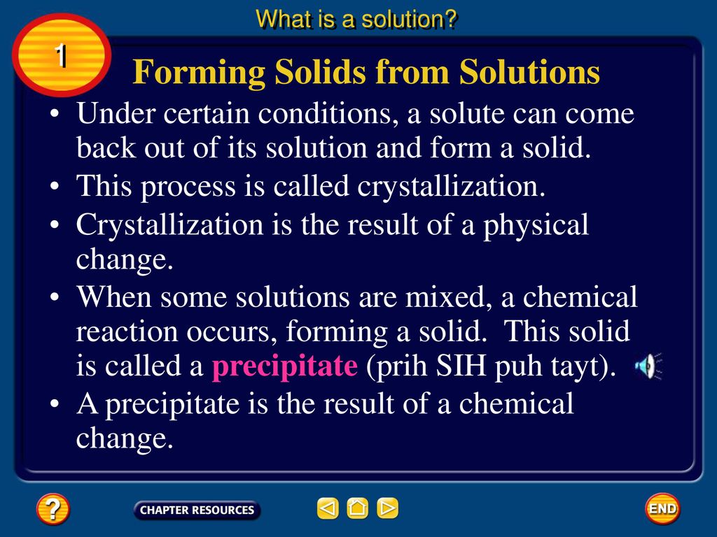 Forming Solids from Solutions