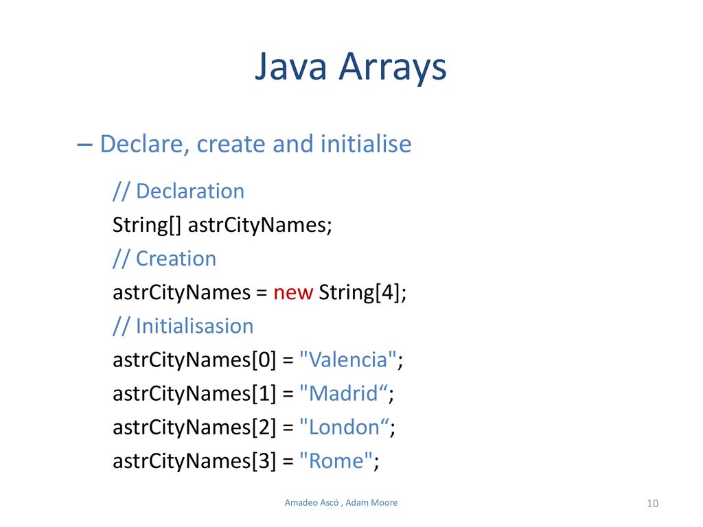 Arrays, Casting & User Defined Types - ppt download