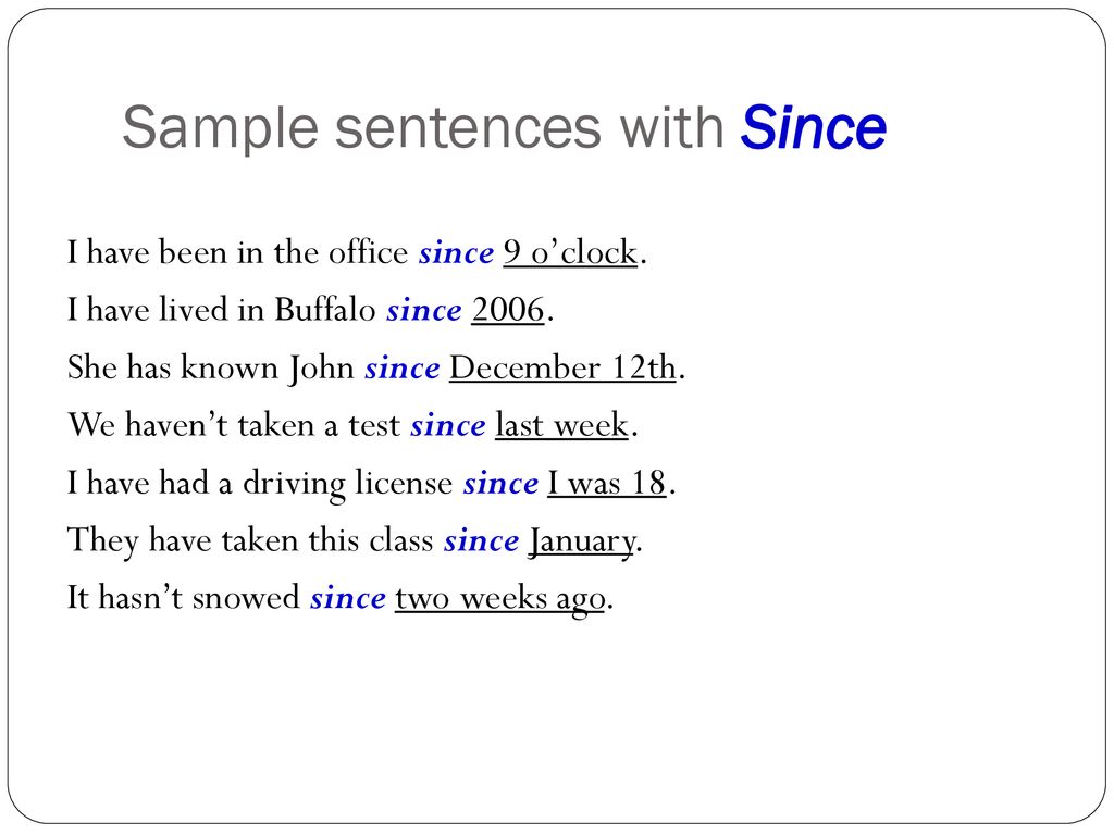 Since And For In The Present Perfect Tense Ppt Download Since And For In The Present Perfect Tense Ppt Download