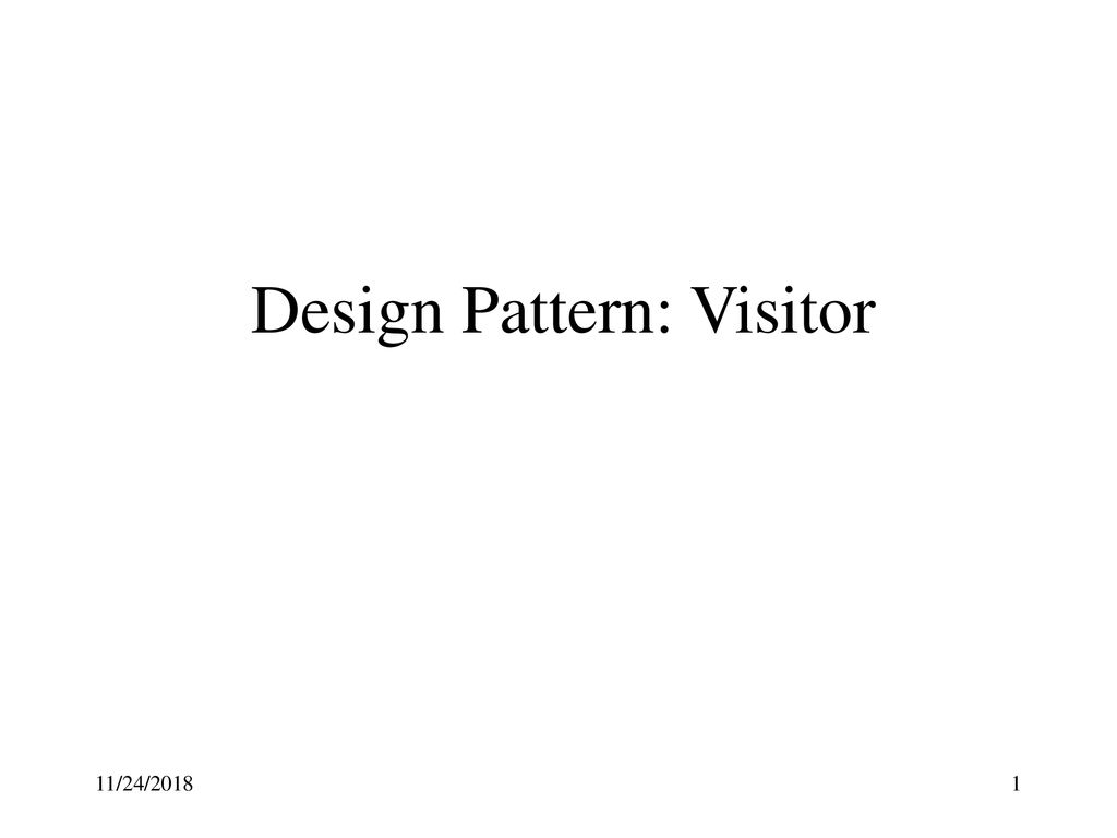 Design Pattern: Visitor - Ppt Download