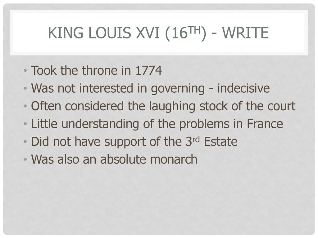 KING LOUIS XVI (16th) - write