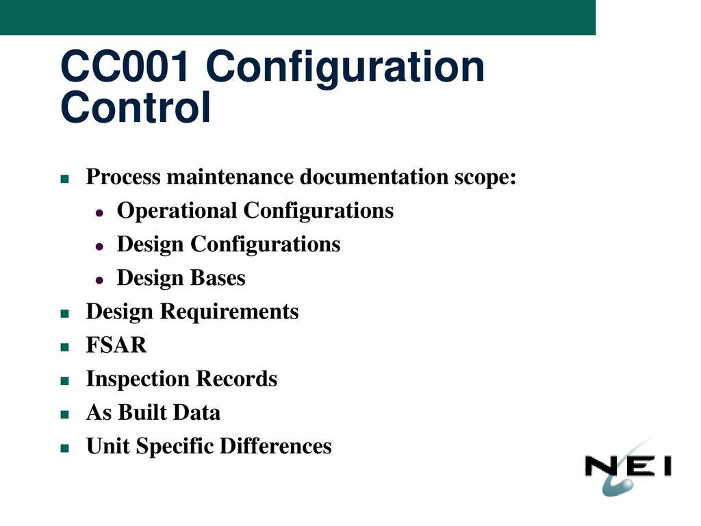 CC001 Configuration Control