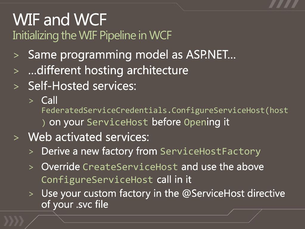 Windows identity foundation overview ppt download