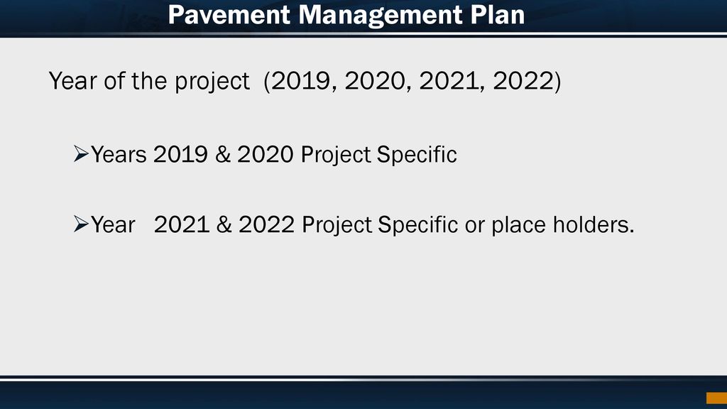 Pavement Management Plan