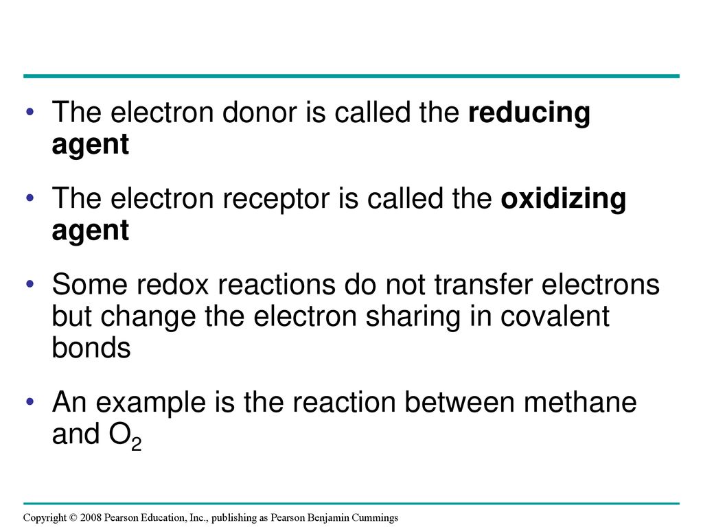 The electron donor is called the reducing agent