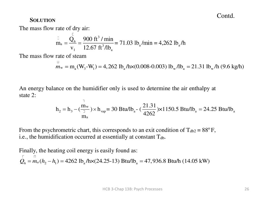 Chapter 13B: PSYCHROMETRIC MOIST AIR PROCESSES - ppt download