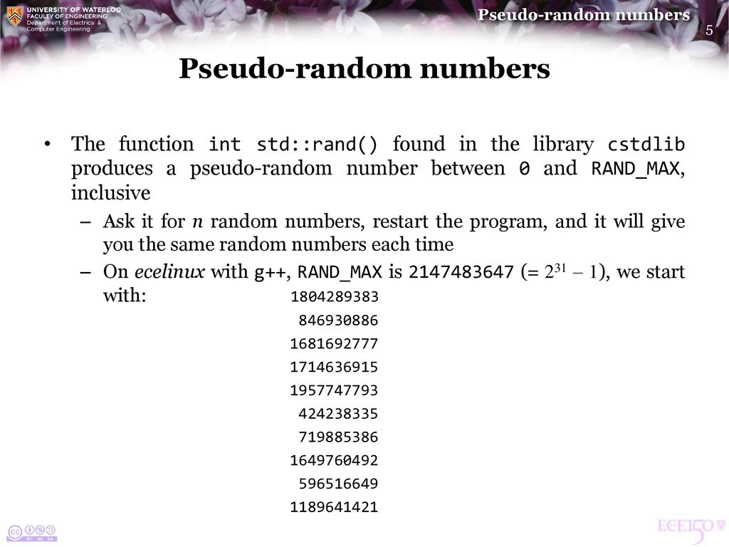 Pseudo random numbers ppt download