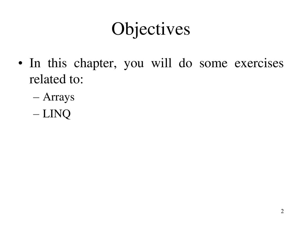 CSCI 3327 Visual Basic Chapter 8: Introduction to LINQ and Collections ...