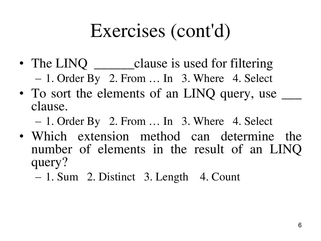 CSCI 3327 Visual Basic Chapter 8: Introduction to LINQ and Collections ...