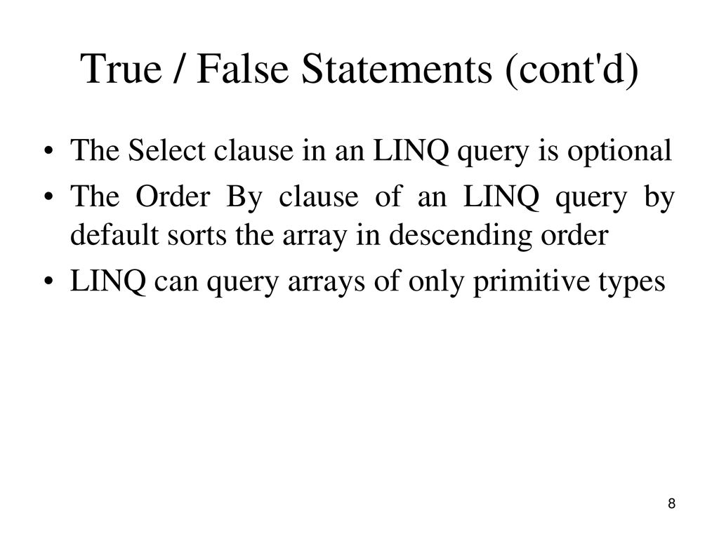 CSCI 3327 Visual Basic Chapter 8: Introduction to LINQ and Collections ...
